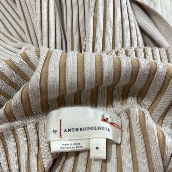 By Anthropologie Striped Cream Knit Dress Size M - Picture 9 of 10
